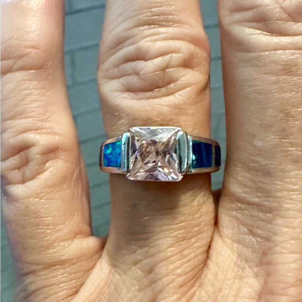 Pink tourmaline & Opal ring - Picture 5 of 5